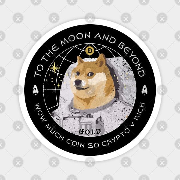 Dogecoin To the Moon (Dark) Magnet by Sunny Saturated